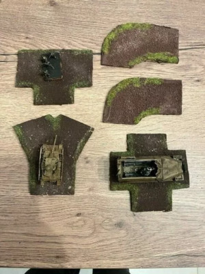 Tabletop Gelände / Terrain / Strassen (5Teile) Bolt Action Warhammer 28mm/15mm