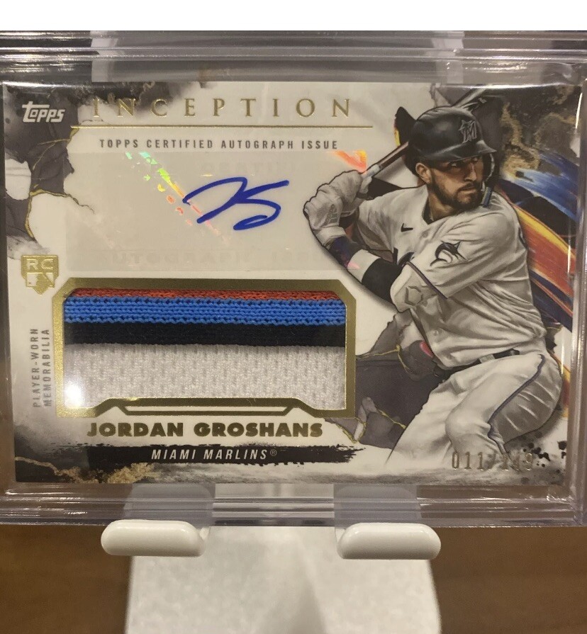 2023 Topps Inception Jordan Groshans RC RPA Rookie Patch Auto /149 #IAP-JG view 3