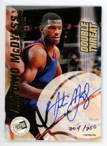 1997 Press Pass Double Threat Autographs Antonio McDyess Tony Battie SN /750 - Picture 2 of 2