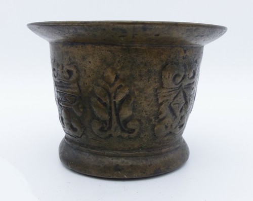 Antiker Mörser aus Bronze / Messing mit Pistill (B) - Picture 3 of 5