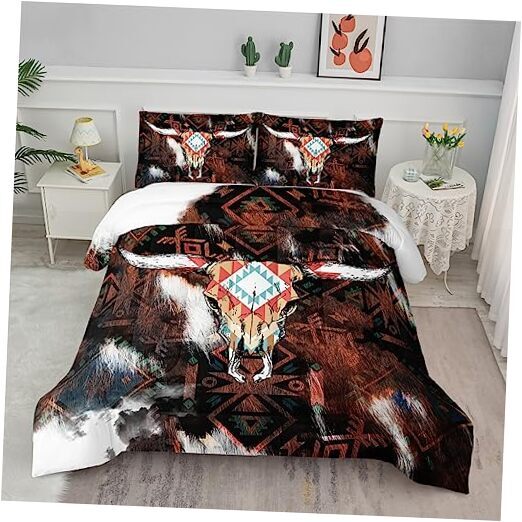 Western Boho Bedding Set,Highland Cow Comforter Southwestern Queen I-cattle