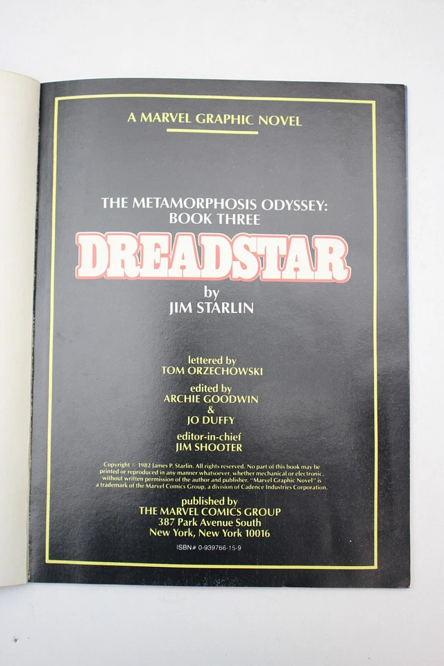 DREADSTAR 1982 1ª Impresión Jim Starlin Edición #3 Marvel Novela Gráfica BONITA Foto 2 de 4