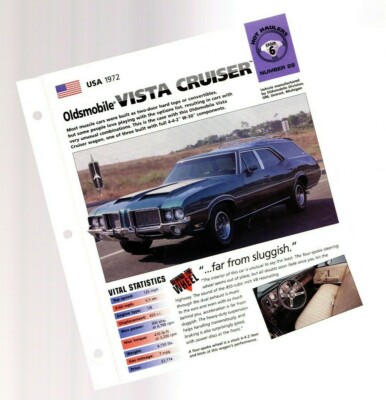 1972 OLDSMOBILE 442 Station Wagon SPEC SHEET / Brochure: Vista