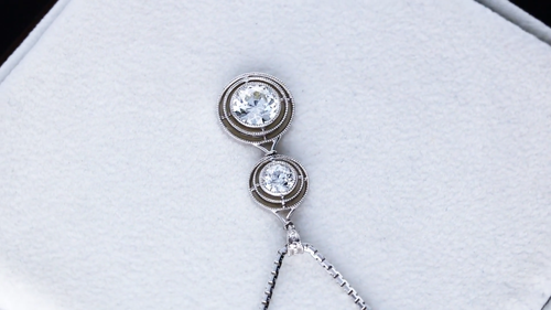 1.42 ct Diamond and Platinum Drop Pendant - Antique Circa 1930 - Video 1 of 1