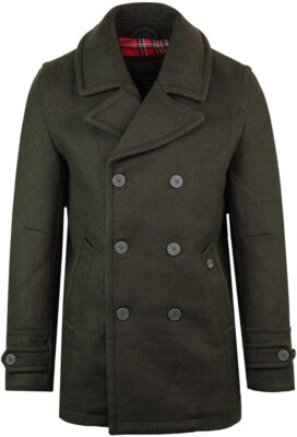 *SALE* HERREN HERREN LONDON TRENCH PEACOAT WOLLMIX JACKE DOYLE KHAKI GR XL