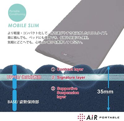 NISHIKAWA Air Portable Mobile Mattress Width 23.6 x Height