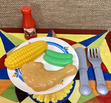 Little Tikes Fisher Price Play Food Fun Pretend CHICKEN CORN BEANS Lot LT2-CD7