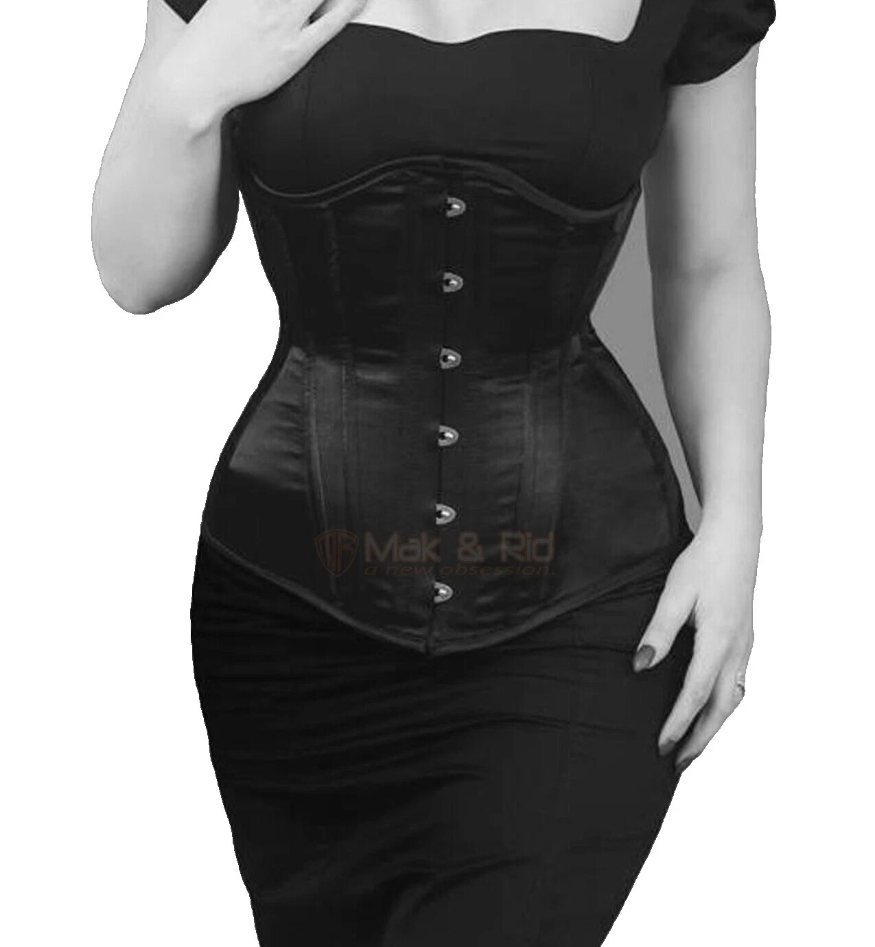 Gótico negro 100% Algodón Bustiers Corsés y para De mujer