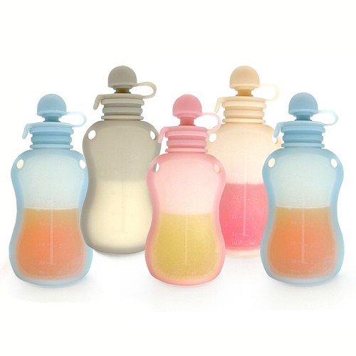 5PCS Silicone Reusable Breastmilk Baby Breast Milk Storage Bags Food Pouches AU - Picture 16 of 24