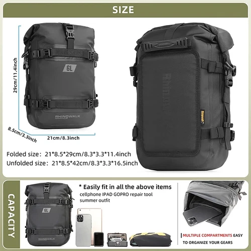2x Motorcycle Frame Crash Bar Bag Waterproof Tank Pannier Saddlebag Luggage Bag - Picture 2 of 10