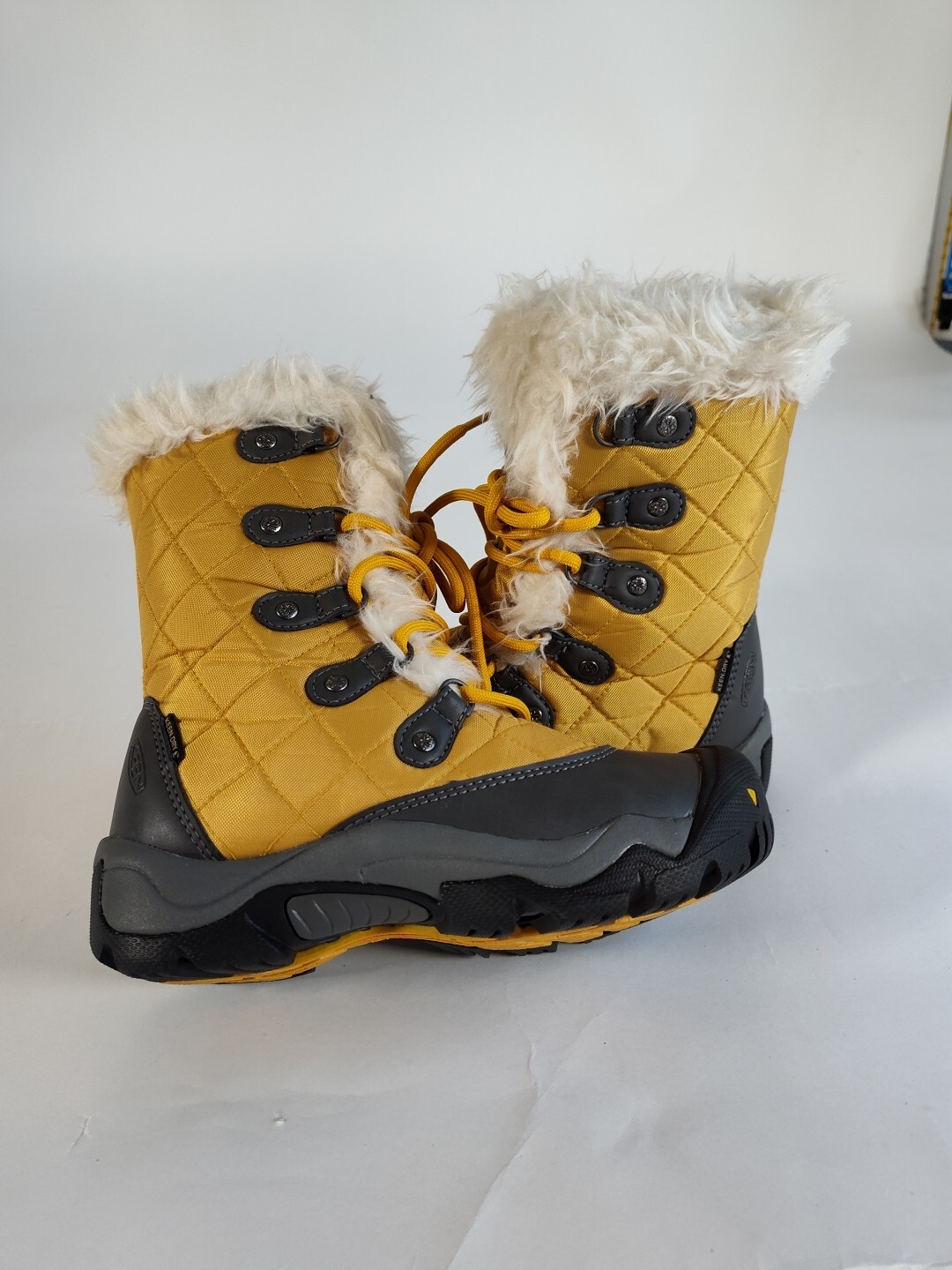 Stivali da trekking gialli Keen Dry Mid impermeabili da donna taglia US 5 EU 35