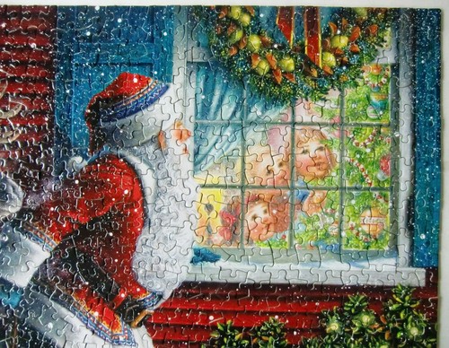 Regalos de Papá Noel 500 Piezas Puzzle Árbol de Navidad Niños Reno Corona de Nieve - Imagen 3 de 8