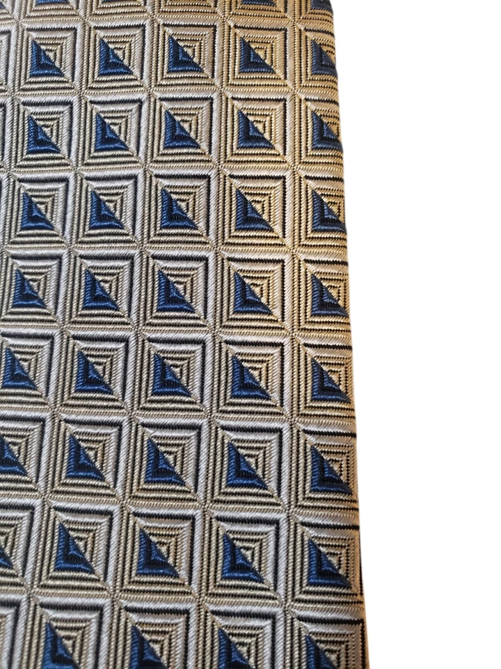 Corbata Mara by Countess Mara para Hombres Corbata Lujo Azul Tostado Geométrica Trabajo Iglesia Foto 2 de 4