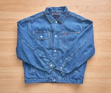 International Denim Men's Reversible Denim Nylon Jacket, Size L. Made in Macau