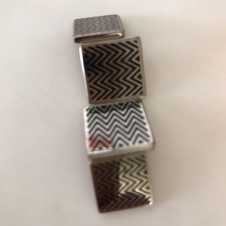 Authentic HERMES Cufflinks Zigzag Square - image 5