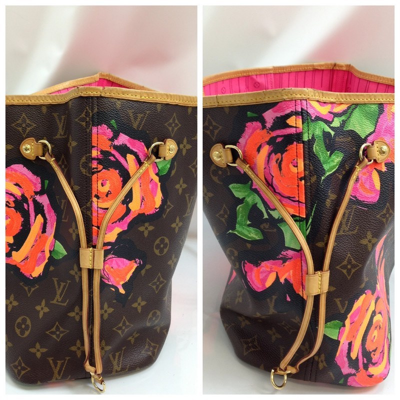 Auth Louis Vuitton Monogram Rose Neverfull MM Tote Ba… Gem