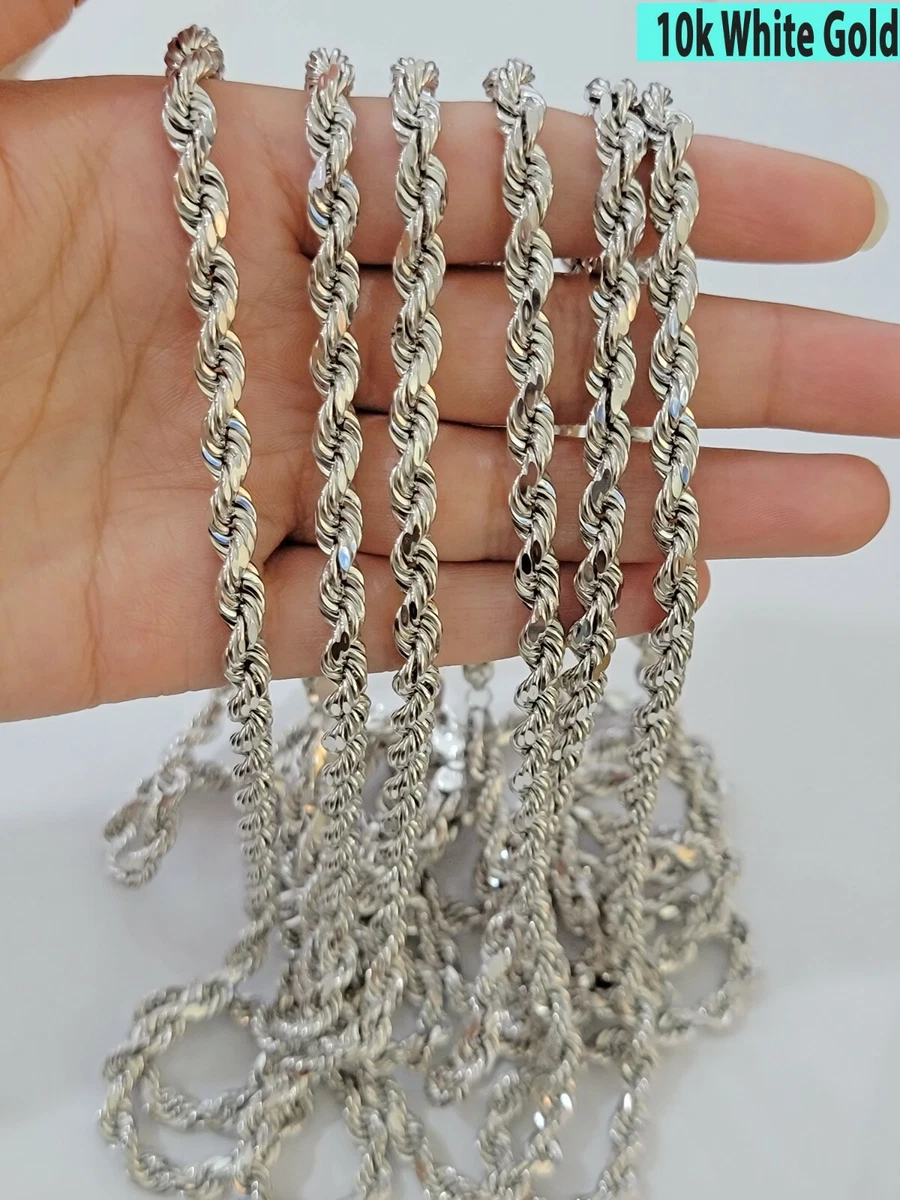 6mm white 2024 gold chain