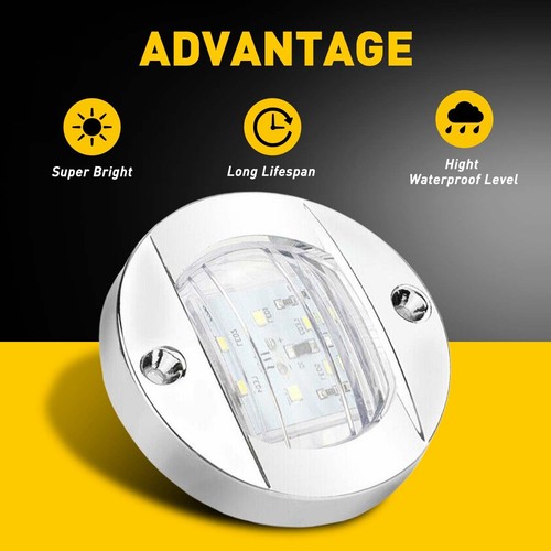 4x Boat Round Light Marine White LED Transom Navigation Stern Anchor Light IP68 - Picture 8 of 9