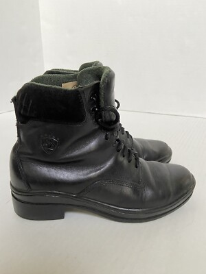 Ariat Leather Boots Black Granny Womens Fold Over Cuff Ankle