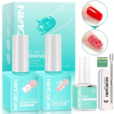 Morovan Gel Nail Polish Remover Kit: Gel Polish Remover for Nails with Liquid La