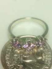 Vintage Sterling Silver Ring 925 Size 7 Amethyst Square Cut Statement Rare Find