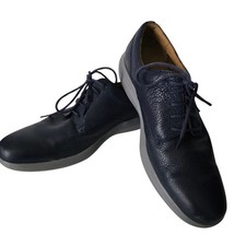 Cole Haan Grand OS Mens Navy Blue Pebbled Leather Oxford Shoes C26577 Size 8M