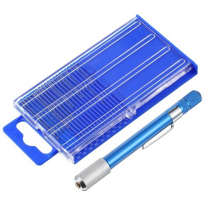 21 PCS Metric Mini Micro Drill Bit Set, Carburetor Jet Drill Bits Pin Vise Set N