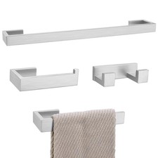 Brushed Nickel Bathroom Hardware Set, 4-Piece Bath Towel Bar Set SUS304 Stain...