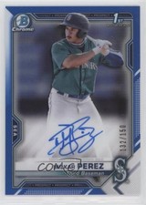 2021 Bowman Chrome Prospect Blue Refractor /150 Milkar Perez #CPA-MP Auto 0q4s
