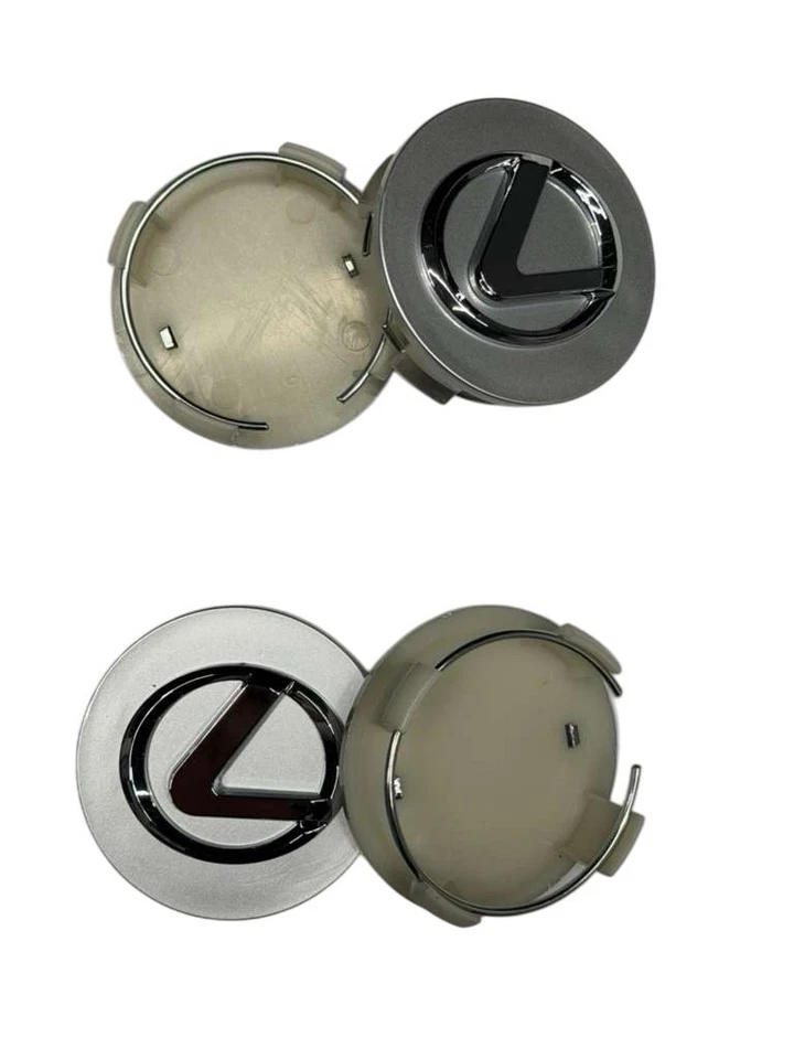 JUEGO DE 4 TAPAS CENTRALES DE RUEDA LEXUS 62MM PLATA LOGO CROMADO | 42603-30590 Foto 3 de 4