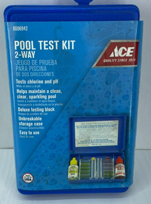 Pool Test Kit, 2-Way, Chlorine pH Water Chemical Testing, Ace 8006942, New