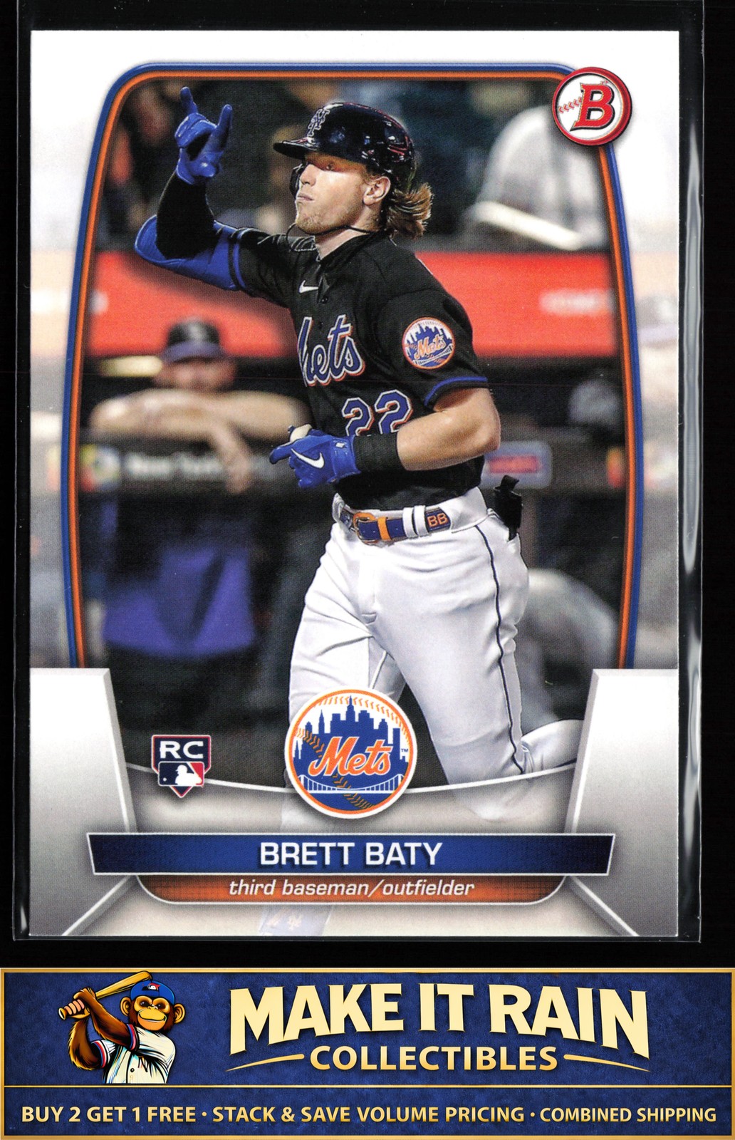 Brett Baty 2023 Bowman #80 New York Mets Rookie RC