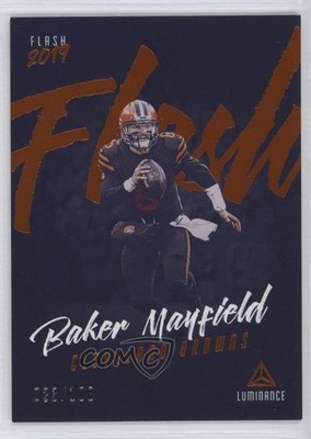2019 Panini Luminance Flash Orange 23/100 Baker Mayfield #F1 0sm7