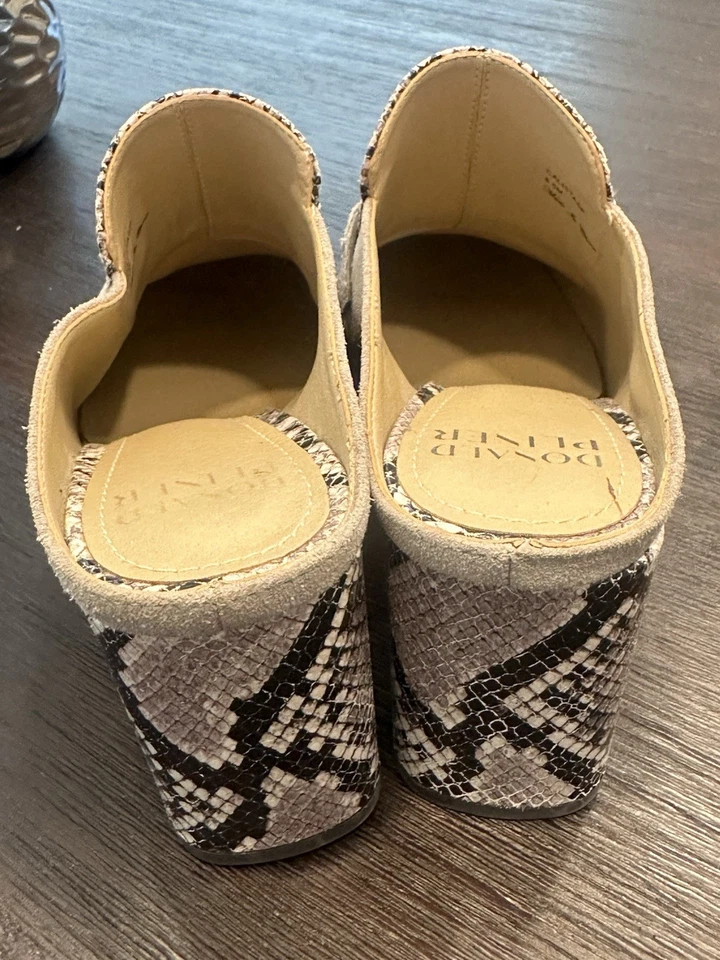 Donald J. Pliner Capa Pitón Serpiente Estampado Mules Mujer’s Tacones Talla 8.5 Foto 3 de 4