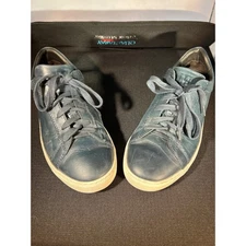 Bruno Magli Mens Leather Casual Blue Sneakers Lace Up Comfort Shoes