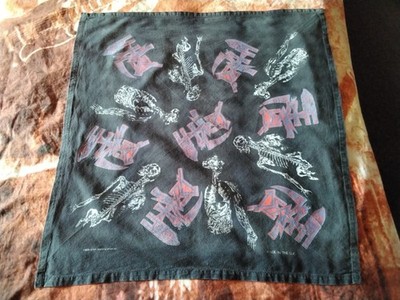 DEATH BANDANA Original 1991 BLUE GRAPE HUMAN VINTAGE Tuch 59x57 Backpatch Metal 