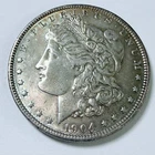 1904-O $1 MORGAN SILVER ONE DOLLAR, AU ALMOST UNCIR. CONDITION 90% SILVER  #9064