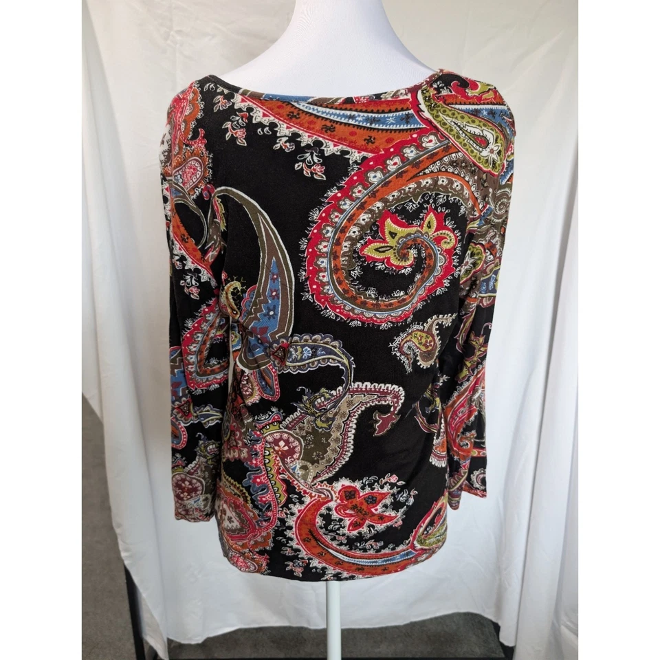 Blusa Camisa Top Para Mujer Chico Para Mujer Talla 1 Mediana Tejida Calicó Elástica Usada en Excelente Condición Foto 4 de 4