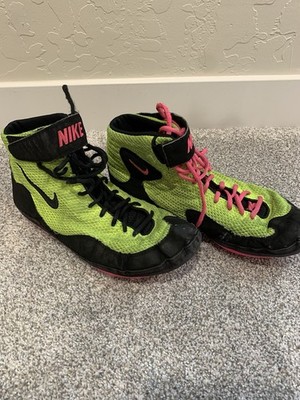 Nike Inflict SE Rio Vintage Wrestling Shoes Black/Green/Pink, Size 11