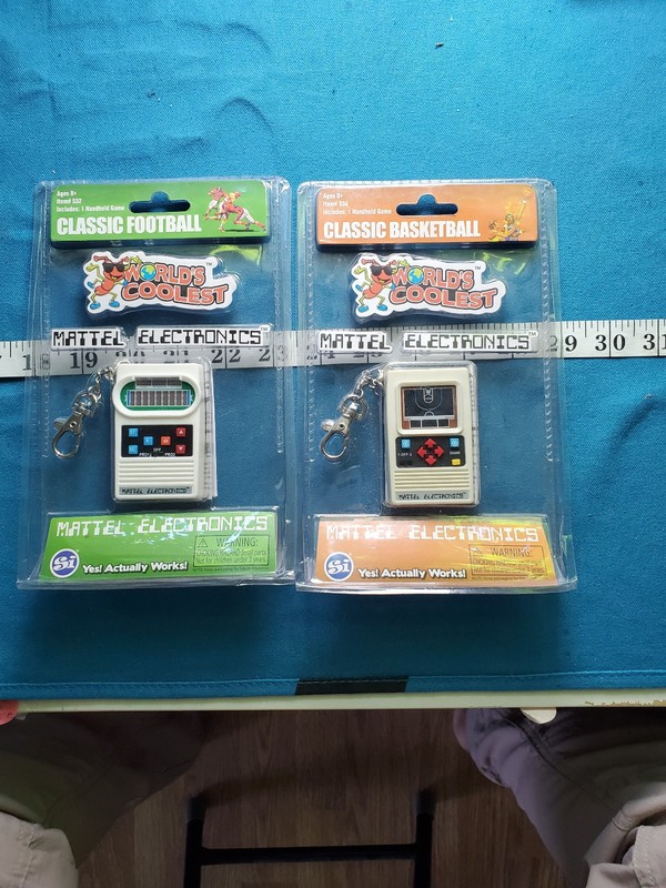 Two Keychain Mattel Electronic Game Basketball and football