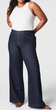 SPANX FLARE SPANXshape EveryWear Raw Indigo Jeans 21266R-Size XL Reg Length