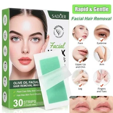 Hair Removal Wax Strips for Facial & Body, 30~300Pcs Depilatory Paper with Wipes