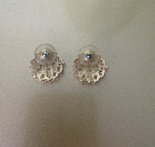 Vintage goldfarbener Charm Anhänger und passende Ohrringe, durchbohrt - Bild 5 von 5