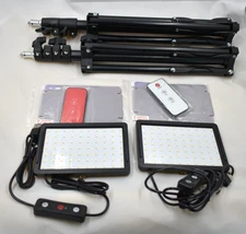2 Pack 70 LED Video Light with Tripod Stand/Color Filters/Remote Control/Usb Wal