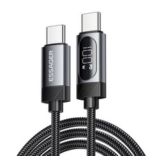 ESSAGER LED Display USB C to C Cable 3.3FT 6FT, 2Pack , Type C 3.3ft 6.6ft