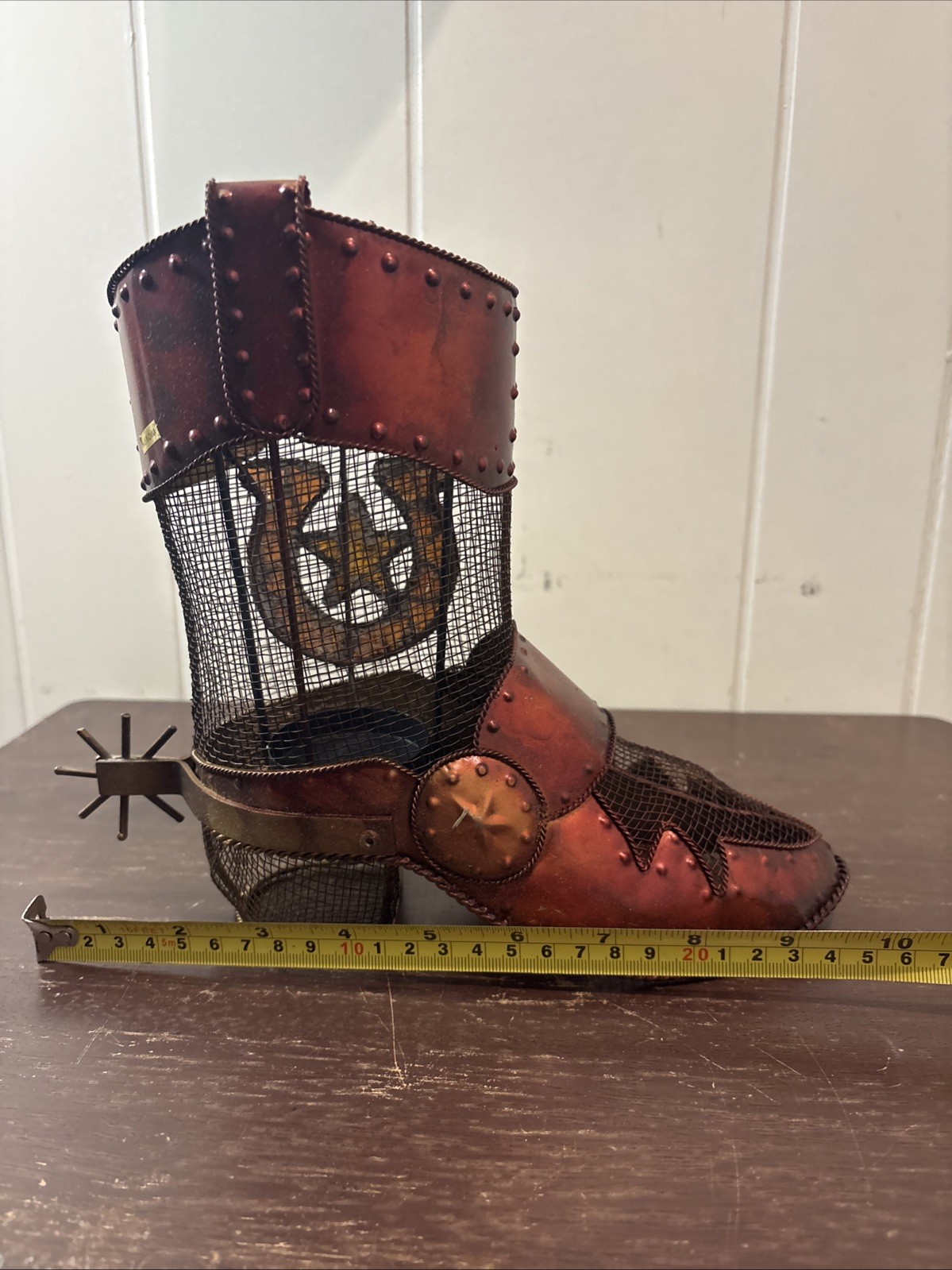 Cowboy Boot Metal Votive Candle Holder Western Decor