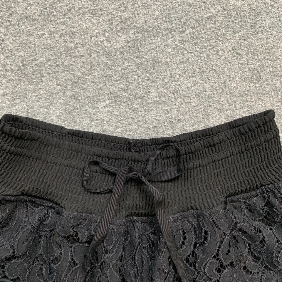 Pantalones Cortos Cabi Para Mujer S Pequeños Negros Mezcla Nylon Lena Encaje Cintura Elástica Cordón Foto 4 de 4