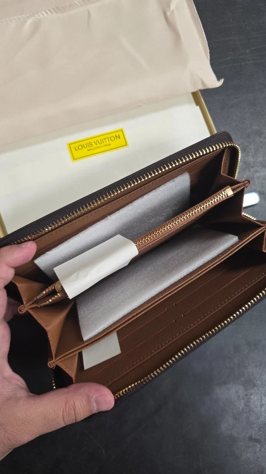 Cartera larga Louis Vuitton con monograma cremallera alrededor marrón Foto 3 de 4