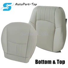 For 2006 2007 Benz C280 Driver/Passenger Bottom & Back Leather Seat Cover Gray
