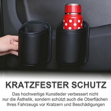 Portabicchieri Universale in Pelle per Auto 2 Pezzi Organizzatore Accessori Auto - Miniatura 3